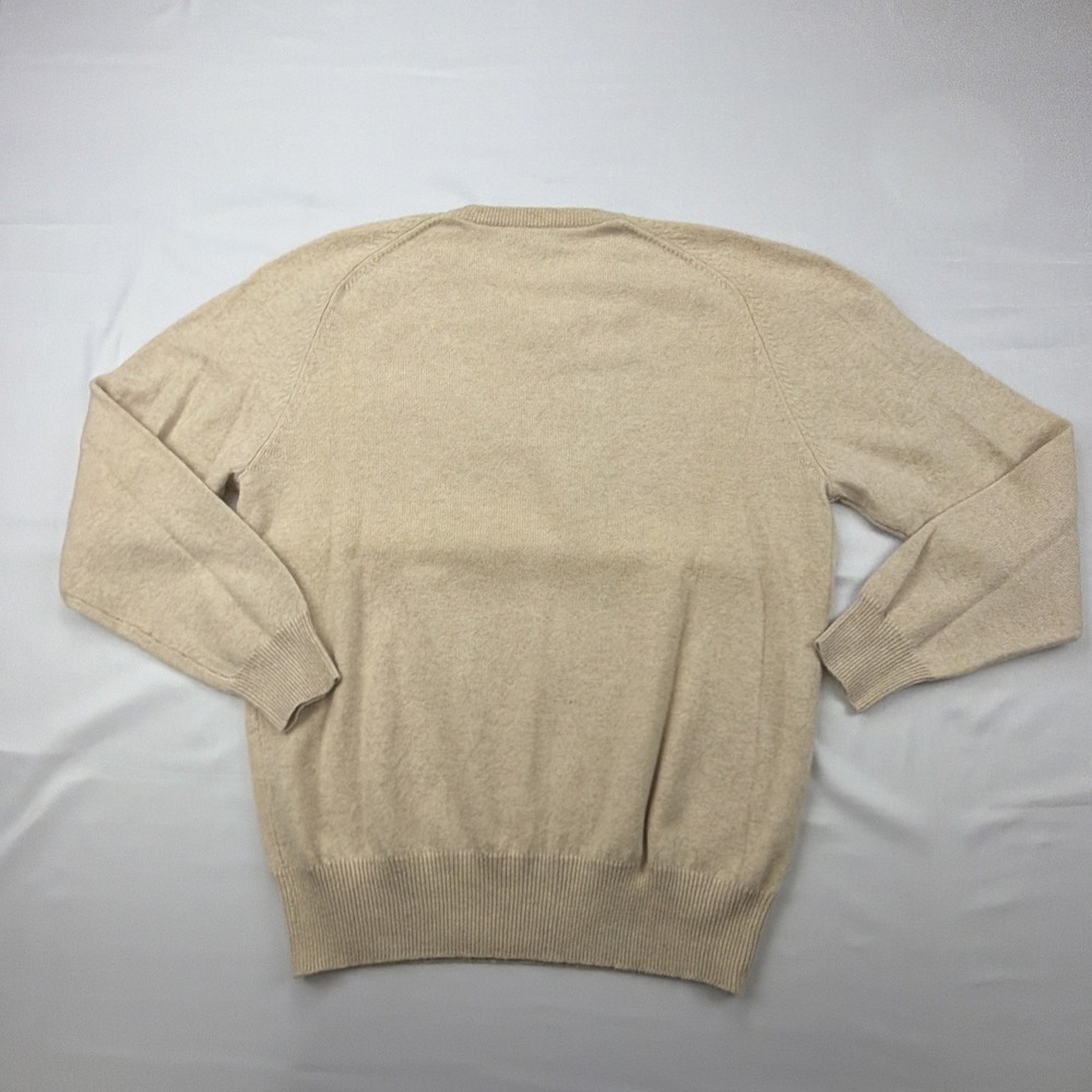 Daniel Cremieux Sweater Mens M Tan V-Neck Pullover Cashmere Classic Tight-Knit - Picture 8 of 10